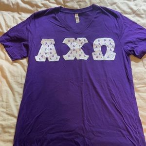 Alpha chi omega stitched letter shirt